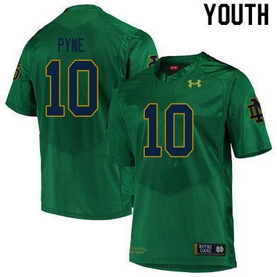 Notre Dame Fighting Irish Youth Drew Pyne #10 Green Under Armour Authentic Stitched College NCAA Football Jersey ISP1099DK